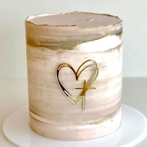 Goldenes Cake Topper Tortendeko Set, Acryl Glitter Cupcake Topper Herze Tortenaufsatz Cake Topper Kuchen Deko für Geburtstag Hochzeit Wedding Party Feier Goldenes Cake Topper Tortendeko Set, Acryl Glitter Cupcake Topper Herze Tortenaufsatz Cake Topper Kuchen Deko für Geburtstag Hochzeit Wedding Party Feier von RunFar shop
