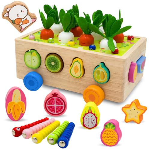 RunHero Montessori Holz Sortierspie Karotten Steckspiel Holzspielzeug ab 1 Jahr Holztiere Motorikspielzeug für Baby Bauernhof Steckspiel Lernspielzeug Geschenke für Kinder RunHero Montessori Holz Sortierspie Karotten Steckspiel Holzspielzeug ab 1 Jahr Holztiere Motorikspielzeug für Baby Bauernhof Steckspiel Lernspielzeug Geschenke für Kinder von RunHero