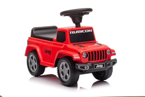 Lauflernwagen für Kinder, Jeep, Rubicon, rot, für Kinder von 1-3 Jahren, offiziell lizenziert, LED-Lichter, Lenkrad mit Geräuschen und Schublade unter dem Sitz RUNRUNTOYS Lauflernwagen für Kinder, Jeep, Rubicon, rot, für Kinder von 1-3 Jahren, offiziell lizenziert, LED-Lichter, Lenkrad mit Geräuschen und Schublade unter dem Sitz RUNRUNTOYS von RunRunToys