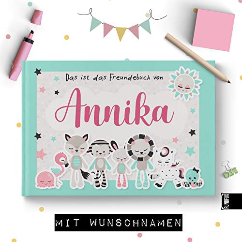 Großes Freundebuch für Mädchen mit Tieren in Pastelltönen | Personalisiert mit Wunschnamen - Jedes Buch EIN Unikat für Schule und Kiga Großes Freundebuch für Mädchen mit Tieren in Pastelltönen | Personalisiert mit Wunschnamen - Jedes Buch EIN Unikat für Schule und Kiga von Rundfux