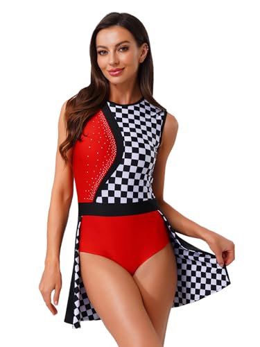 Runhomal Damen Racer Rennfahrer Kostüm ärmellos Eng Bodycon Bodysuit Uniform Cosplay Outfit Halloween Karneval Faschingskostüm Rot L Runhomal Damen Racer Rennfahrer Kostüm ärmellos Eng Bodycon Bodysuit Uniform Cosplay Outfit Halloween Karneval Faschingskostüm Rot L von Runhomal