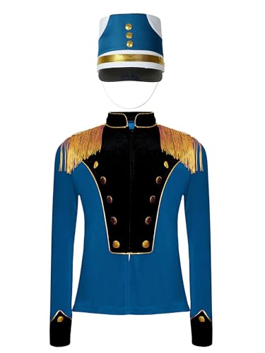 Runhomal Jungen Mädchen Zirkusdirektor Kostüm Langarm Zirkus Jacke Mantel mit Filzhut Set Ringmaster Cosplay Halloween Karneval Verkleidung Dunkelblau 158-164 Runhomal Jungen Mädchen Zirkusdirektor Kostüm Langarm Zirkus Jacke Mantel mit Filzhut Set Ringmaster Cosplay Halloween Karneval Verkleidung Dunkelblau 158-164 von Runhomal