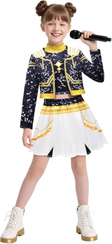 Pop Hunters R-umi Kostüm Für Mädchen, 3-teiliges Anime Hunters Pop Singers Cosplay Bühnenoutfits, Halloween-Karnevalskostüm Für Mädchen Von 4–12 Jahren von Runkoyea