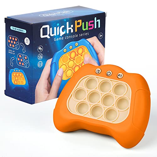 Popping Game Controller, Schnelle Push Sensory Fidget Spielzeug für Kinder, Spaß Stress Relief Spielzeug für Kinder Erwachsene, Responsiveness Training Spielzeug (Orange) von Runmeihe