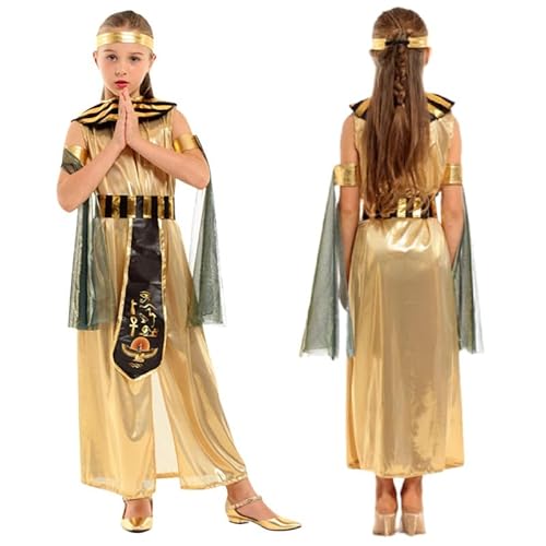 Runstarshow Ägyptische Kostüme für Mädchen, Kleopatra-Kostüm, Zubehör, 5-teilig, für Kinder, Halloween, Göttin, Pharao, Outfit, Alter 2–12 Jahre Runstarshow Ägyptische Kostüme für Mädchen, Kleopatra-Kostüm, Zubehör, 5-teilig, für Kinder, Halloween, Göttin, Pharao, Outfit, Alter 2–12 Jahre von Runstarshow