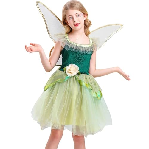 Runstarshow Feenkostüm für Mädchen, Tüllkleid, Schmetterlingsflügel, Kinder, Halloween, Fasching, Weihnachten, Verkleidung, Outfits, Karneval, Cosplay, Alter 5–10 Jahre von Runstarshow