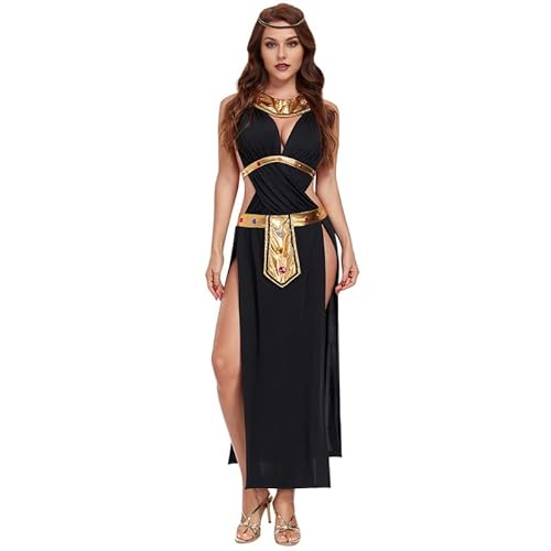 Runstarshow Griechisches Göttin-Kostüm für Damen, Halloween-Kostüm, antikes Griechenland, römisches Toga, historisches Outfit, Kostümzubehör, S-XXL von Runstarshow