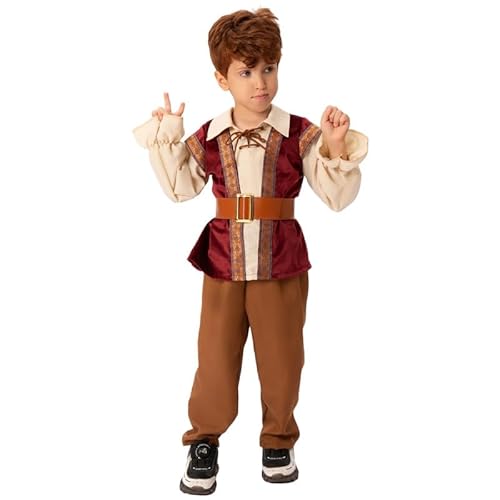 Runstarshow Halloween-Kostüme für Kinder, Mädchen, mittelalterliches Renaissance-Kleid für Jungen, historisches Märchen-Kostüm, viktorianischer Stil, Kleidung, Alter 6–10 Jahre Runstarshow Halloween-Kostüme für Kinder, Mädchen, mittelalterliches Renaissance-Kleid für Jungen, historisches Märchen-Kostüm, viktorianischer Stil, Kleidung, Alter 6–10 Jahre von Runstarshow