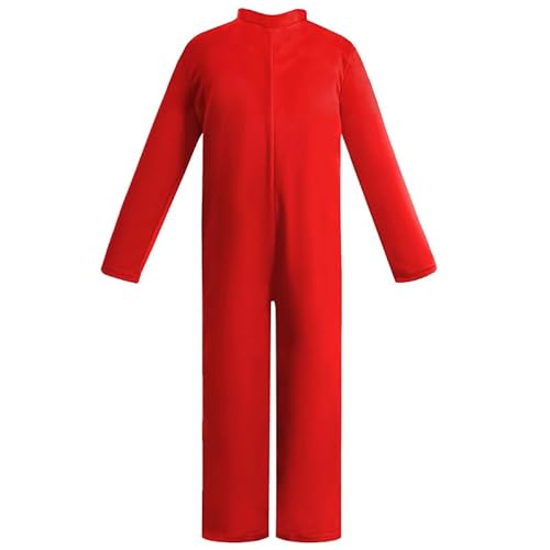 Runstarshow Kinder-Weihnachtskostüm für Mädchen, Kostüm, Jungen, Halloween-Geschenkbox, Zuckerstange, Unisex, Jumpsuit, Alter 3–12 Jahre von Runstarshow
