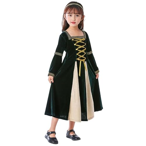 Runstarshow Mittelalterliches Kleid für Kinder, Renaissance-Kostüm, viktorianisches Vintage-Samtkleid, Tudor-Outfit, Halloween-Kostüm, Prinzessinnenkleider, historisches Kostüm, Alter 3–12 Jahre Runstarshow Mittelalterliches Kleid für Kinder, Renaissance-Kostüm, viktorianisches Vintage-Samtkleid, Tudor-Outfit, Halloween-Kostüm, Prinzessinnenkleider, historisches Kostüm, Alter 3–12 Jahre von Runstarshow