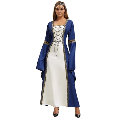 Runstarshow Mittelalterliches Kostüm für Damen, Renaissance-Kleid, Halloween-Kostüm, Erwachsenenkostüm, Schnürung, Königin-Kleid, Gothic, historisches Kostüm, Cosplay-Outfit, Übergröße S-5XL Runstarshow Mittelalterliches Kostüm für Damen, Renaissance-Kleid, Halloween-Kostüm, Erwachsenenkostüm, Schnürung, Königin-Kleid, Gothic, historisches Kostüm, Cosplay-Outfit, Übergröße S-5XL von Runstarshow
