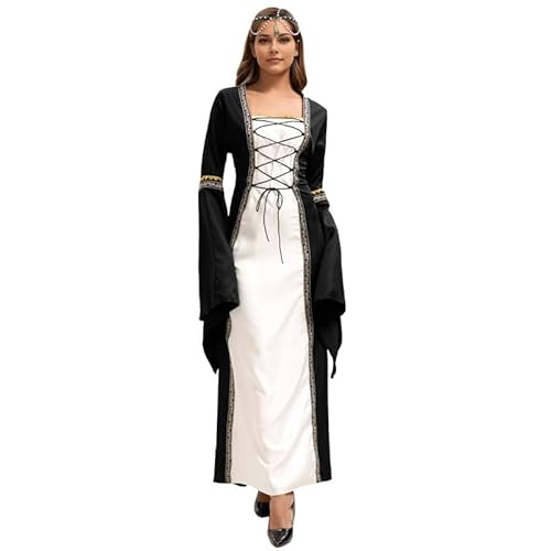 Runstarshow Mittelalterliches Kostüm für Damen, Renaissance-Kleid, Halloween-Kostüm, Erwachsenenkostüm, Schnürung, Königin-Kleid, Gothic, historisches Kostüm, Cosplay-Outfit, Übergröße S-5XL Runstarshow Mittelalterliches Kostüm für Damen, Renaissance-Kleid, Halloween-Kostüm, Erwachsenenkostüm, Schnürung, Königin-Kleid, Gothic, historisches Kostüm, Cosplay-Outfit, Übergröße S-5XL von Runstarshow