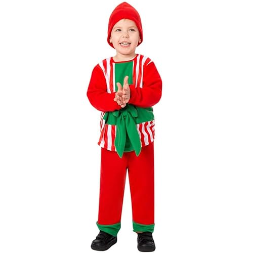 Runstarshow Weihnachtskostüm für Kinder, Mädchen, Jungen, Zuckerstange, lustiges Weihnachtselfen-Kostüm, 3-teiliges Set, Hut + Oberteil + Hose, für Unisex-Kinder im Alter von 3–12 Jahren Runstarshow Weihnachtskostüm für Kinder, Mädchen, Jungen, Zuckerstange, lustiges Weihnachtselfen-Kostüm, 3-teiliges Set, Hut + Oberteil + Hose, für Unisex-Kinder im Alter von 3–12 Jahren von Runstarshow