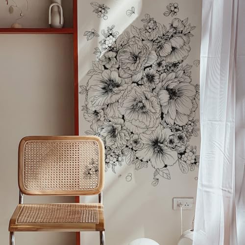 Runtoo Wandtattoo Blumen Schwarz Boho Wandsticker Groß Pfingstrosen Blüten Wandaufkleber Wohnzimmer Schlafzimmer Kinderzimmer Babyzimmer Wanddeko Runtoo Wandtattoo Blumen Schwarz Boho Wandsticker Groß Pfingstrosen Blüten Wandaufkleber Wohnzimmer Schlafzimmer Kinderzimmer Babyzimmer Wanddeko von Runtoo