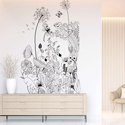 Runtoo Wandtattoo Blumen Schwarz Wandsticker Pflanze Wandaufkleber Wohnzimmer Flur Schlafzimmer Runtoo Wandtattoo Blumen Schwarz Wandsticker Pflanze Wandaufkleber Wohnzimmer Flur Schlafzimmer von Runtoo