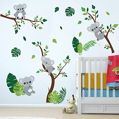 Runtoo Wandtattoo Koala Baby Wandsticker Baum Tiere Palmen Blätter Wandaufkleber Kinderzimmer Babyzimmer Mädchen Junge Wanddeko Runtoo Wandtattoo Koala Baby Wandsticker Baum Tiere Palmen Blätter Wandaufkleber Kinderzimmer Babyzimmer Mädchen Junge Wanddeko von Runtoo