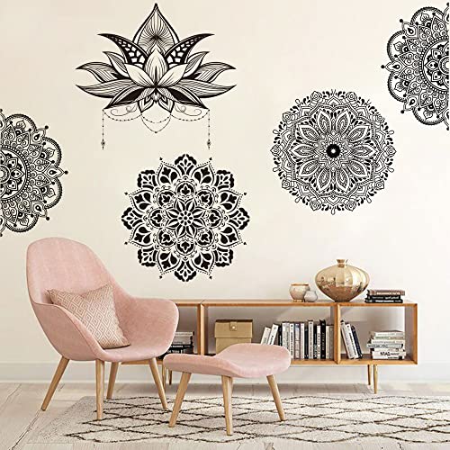 Runtoo Wandtattoo Mandala Groß Wandsticker Boho Blumen Lotus Schwarz Wandaufkleber Wohnzimmer Schlafzimmer Flur Yoga Wanddeko Runtoo Wandtattoo Mandala Groß Wandsticker Boho Blumen Lotus Schwarz Wandaufkleber Wohnzimmer Schlafzimmer Flur Yoga Wanddeko von Runtoo