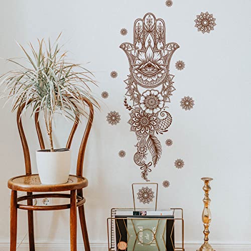 Runtoo Wandtattoo Mandala Wandsticker Fátima hand Braun Islam Wandaufkleber Wohnzimmer Schlafzimmer Flur Yoga Wanddeko Runtoo Wandtattoo Mandala Wandsticker Fátima hand Braun Islam Wandaufkleber Wohnzimmer Schlafzimmer Flur Yoga Wanddeko von Runtoo