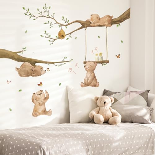 Runtoo Wandtattoo Waldtiere Bär Wandsticker Baum Ast Dschungel Wandaufkleber Kinderzimmer Babyzimmer Mädchen Junge Wanddeko Runtoo Wandtattoo Waldtiere Bär Wandsticker Baum Ast Dschungel Wandaufkleber Kinderzimmer Babyzimmer Mädchen Junge Wanddeko von Runtoo