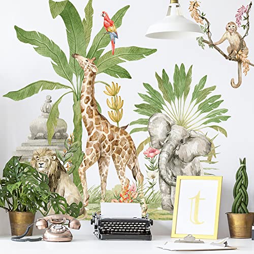Runtoo Wandtattoo Waldtiere Safari Wandsticker Dschungeltiere Giraffe Elefant Wandaufkleber Kinderzimmer Babyzimmer Mädchen Junge Wanddeko Runtoo Wandtattoo Waldtiere Safari Wandsticker Dschungeltiere Giraffe Elefant Wandaufkleber Kinderzimmer Babyzimmer Mädchen Junge Wanddeko von Runtoo