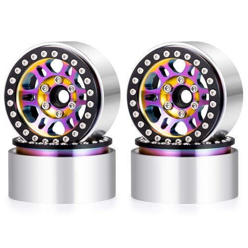 Runup 1,9 "12 mm Sechskant Beadlock Wheel Rim 4pcs Aluminiumrad-Hubs für 1/10 RC Crawler Axial Scx10 TRX4 TRX6 Redcat Gen7 Gen8 D90 VS4-10 (30mm) von Runup