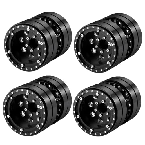Runup 1,9 "doppelte Perlenräder 2pcs/4pcs Aluminium RC Twin Wheel Set kompatibel mit SCX10 TRX-4 TRX6 G63 6-Wheel 1/10 Scale RC-Spediteur Crawler Truck Car Upgrade Teile (Nr. 83-4pcs) von Runup