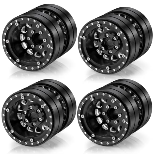 Runup 1,9 "doppelte Perlenräder 2pcs/4pcs Aluminium RC Twin Wheel Set kompatibel mit SCX10 TRX-4 TRX6 G63 6-Wheel 1/10 Scale RC-Spediteur Crawler Truck Car Upgrade Teile (Nr. 84-4pcs) von Runup