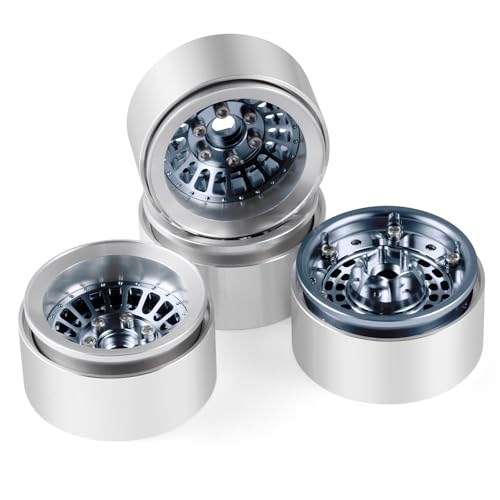 Runup 4 Stück 1,9" Beadlock-Felgen (Einpresstiefe: 10 mm) für SCX10 Pro TRX4 VS4-10 Gen8 1/10 RC Crawler Upgrade (Titan) von Runup
