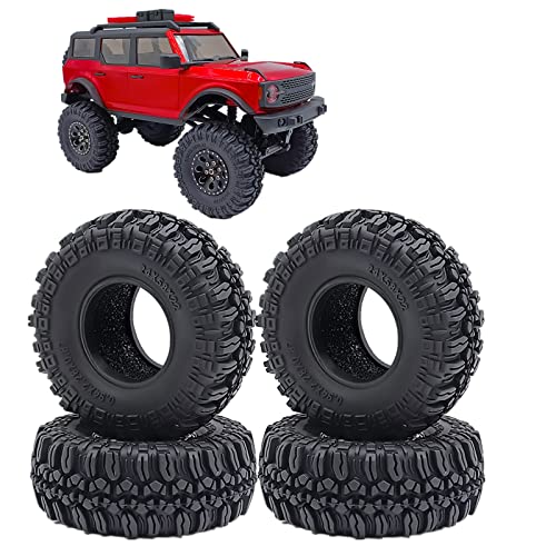 Runup 4 Stück 2,5 cm weiche Gummireifen, 24 x 58 x 22 mm, Rock Terrain für 1/18 RC Micro Crawler Auto Axial TRX4M Teile Upgrade (Stil A) von Runup