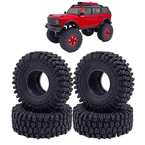Runup 4 Stück 2,5 cm weiche Gummireifen, 24 x 58 x 22 mm, Rock Terrain für 1/18 RC Micro Crawler Auto Axial TRX4M Teile Upgrade (Stil B) von Runup
