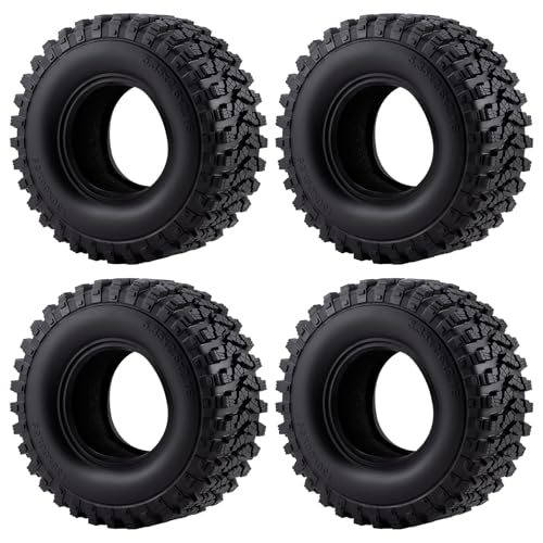 Runup 4 Stück 2,6-Zoll-Radreifen, 136 mm * 55 mm Gummiradreifen für 1/10 RC Crawler Car Axial SCX10, RBX10, MJX H8H, MK07, KM4 (Weiche verbesserte Version) von Runup