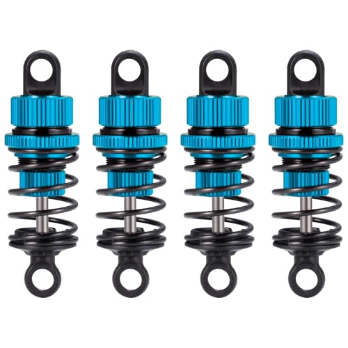 Runup 4-teiliges RC Stoßdämpfer Set, Öl RC Vorne Hinten Aluminium Dämpfer Set für 1/10 Tamiya M-03/M-04/M-05/M-06 RC Upgrade-Teile (50mm Blau) von Runup