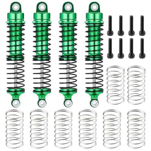 Runup 4PCS Aluminiumschocks Absorber Montage vordere und hintere Dämpfer für TRA-XXAS 1/18 Latrax Teton Desert Prerunner RC Car Upgrade (Grün) von Runup