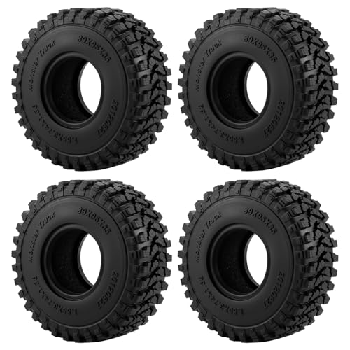 Runup 4pcs 1,55 "Reifen Crawler Schlammgeladungsreifen weiche Gummi -Geländeradreifen mit 1/18 axialer UTB18 Capra RC Crawler Car Axial AX90069 UTB18 MST JIMNY Set (C Style) von Runup