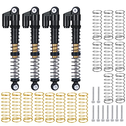 Runup 53 mm Stoßdämpfer Aluminium Gewinde Tele Absorber Dämpfer Upgrades Teile Zubehör für Axial SCX24 Gladiator Riegel Bronco Wrangler C10 (Schwarz) von Runup