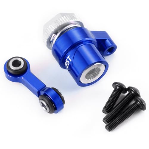 Runup Aluminium 25T Servo Saver und Lenkung Drag Link Servo Linkage Tie Rod Set für 1/16 Tra-xxas Mini Maxx RC Car Upgrade Zubehör (Blau) von Runup