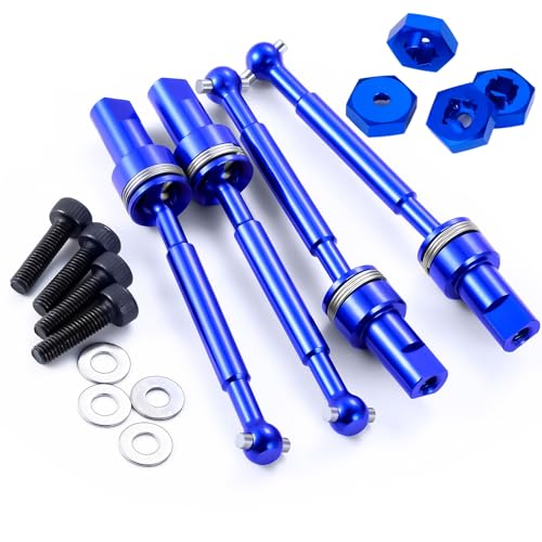 Runup-Aluminium-Antriebswelle CVD-Baugruppe (vorne und hinten) und Hex-Rad-Hubs für TRA-XXAS 1/18 Latrax Teton Upgrades Fit Desert Prerunner Upgrade (Blau) von Runup