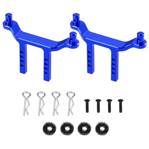 Runup Aluminium Front und Heck Karosseriehalterungen mit Befestigungshalterung für die Säule für 1/18 Traxxas Latrax Desert Prerunner Upgrades Teil (Blau) von Runup