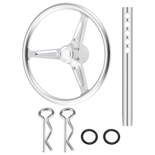 Runup Aluminium Universal-RC-Lenkrad für SCX10 90046 RR10 TRX4 D90 D110 usw. 1:10 RC Crawler Car (B-Silber) von Runup