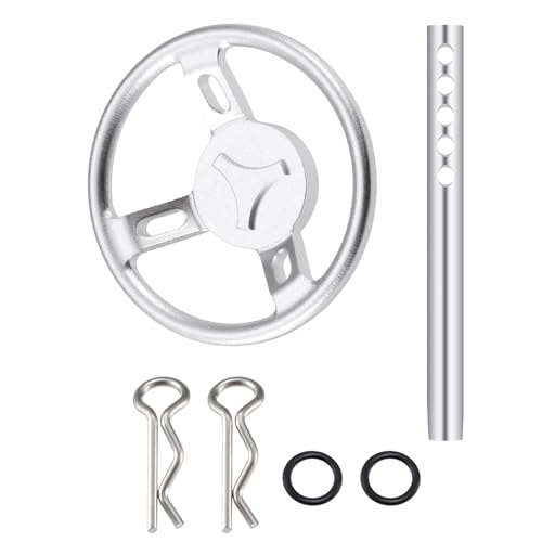 Runup Aluminium Universal-RC-Lenkrad für SCX10 90046 RR10 TRX4 D90 D110 usw. 1:10 RC Crawler Car (C-Silber) von Runup