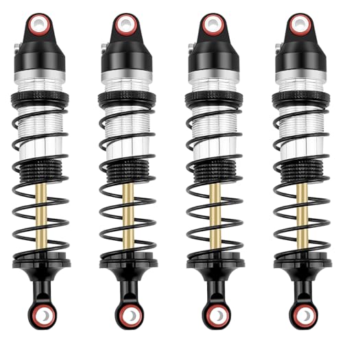 Runup Aluminium Vorne Hinten Stoßdämpfer Set 89mm Dämpfung Stoßdämpfer Absorber Dämpfer für 1/16 Tra-xxas Mini Maxx RC Car Upgrade Teile (Schwarz Silber) von Runup