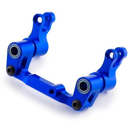 Runup Aluminiumlegierung Front Umlenkhebel Lenkung Montage Set Upgrade Teile für Tra-xxas 1/16 Mini Maxx 2S RC Car Buggy (Blau) von Runup