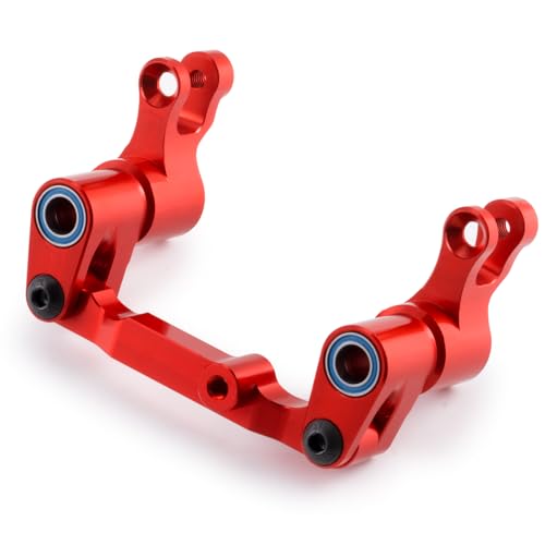 Runup Aluminiumlegierung Front Umlenkhebel Lenkung Montage Set Upgrade Teile für Tra-xxas 1/16 Mini Maxx 2S RC Car Buggy (Rot) von Runup