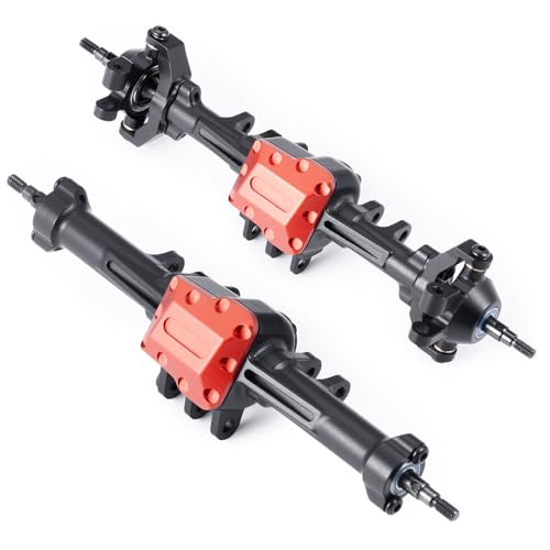 Runup CNC-Aluminium, verlängerte vordere und hintere Komplettachsen für 1/18 RC Crawler TRX4M Upgrade (Vorder- und Hinterachse) von Runup