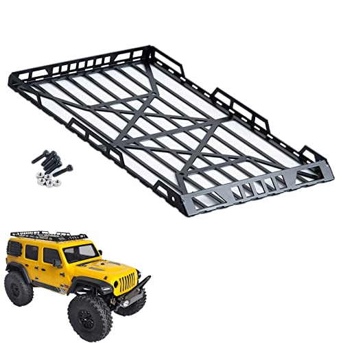Runup Edelstahl Dachträger Scheinwerfer Dekoration Zubehör für 1/24 RC Crawler Axial SCX24 90081 AXI00002 (Without Light) von Runup