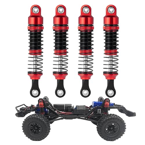 Runup Metall-Stoßdämpfer für TRX4M, TRX-4M, Bronco Defender 1/18 RC Crawler, Auto-Upgrade-Teile, 4 Stück (Rot) von Runup