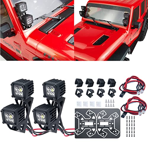 Runup RC Auto Scheinwerfer Scheinwerfer mit Halterung für 1/6 1/8 1/10 1/12 1/14 1/24 RC Crawler SCX6 TRX4 TRX6 AXIAL SCX10 SCX24 D90 (B) von Runup