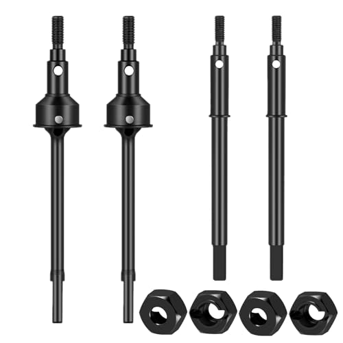 Runup RC Front- und Hinterachsenantriebswelle mit 4pcs-Rad-Hex-Adaptern für HPI Venture Hilux 1/18 RC Offroad Crawler Car Upgrade-Teile (Schwarz) von Runup