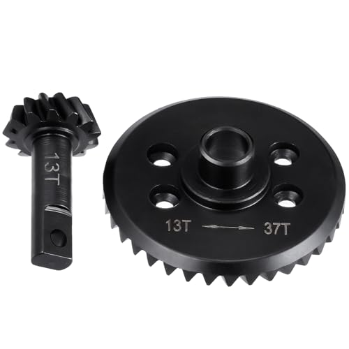 Runup Stahl Front Heck 37T 13T Diff Getriebe Spiraldifferenzial Ritzel für 1/10 Tra-xxas E-MAXX Slash 4X4 XO-01 RC Cars Zubehör(Vorderseite) von Runup