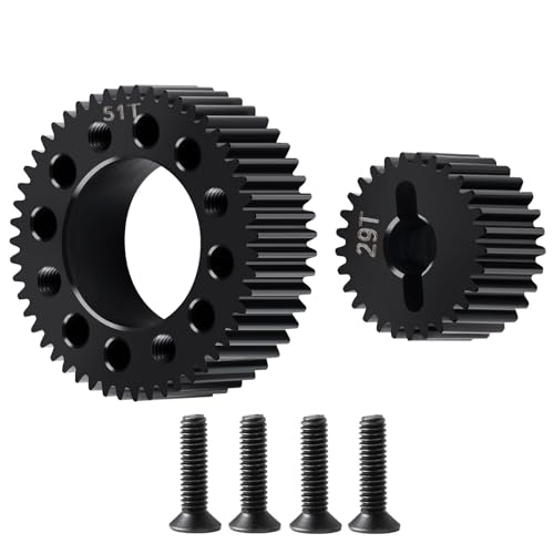 Runup Stahl Stealth Overdrive Gears Set 30T/50T 29T/51T Idler Gear Drive Gear für 1/10 Element Enduro Truck RC Car Upgrade Parts (51T-29T) von Runup